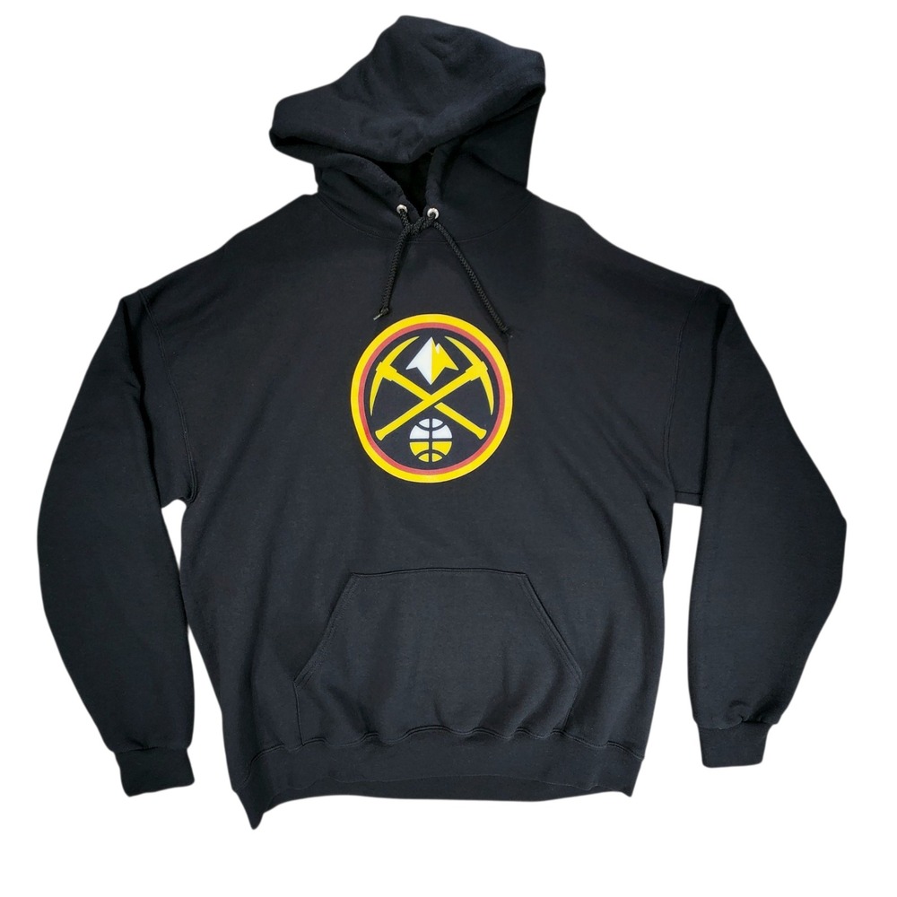 Denver Nuggets NBA Basketball Hoodie sz XL Men Pullover Black Jerzees Athleisure